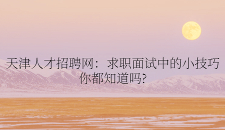 天津人才招聘網(wǎng)：求職面試中的小技巧你都知道嗎?